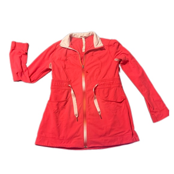 Coral Pink LuLu Lemon Ladies Zip Up Long Sleeve - Picture 1 of 5
